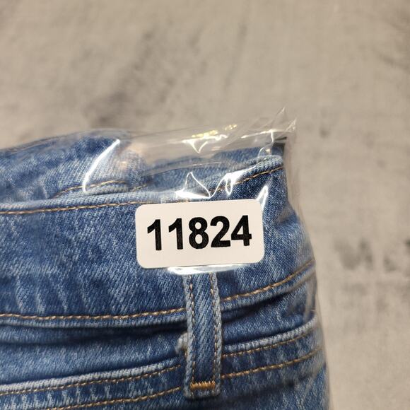 Express Jeans Womens 6 Long Blue Denim High Rise Straight Ankle Cargo Pockets - Picture 12 of 12